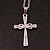 Crystal Small Cross Pendant with Silver Tone Chain - 42cm L/ 4cm Ext - view 4