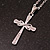 Crystal Small Cross Pendant with Silver Tone Chain - 42cm L/ 4cm Ext - view 6