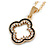 20mm Wide/ Four Petal Crystal Open Flower Pendant with Chain in Gold Tone - 42cm L/ 5cm Ext - view 5