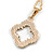 20mm Wide/ Four Petal Crystal Open Flower Pendant with Chain in Gold Tone - 42cm L/ 5cm Ext - view 6
