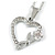 Small Rose in The Heart Crystal Pendant with Silver Tone Chain - 42cm L/ 5cm Ext - view 4