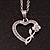 Small Rose in The Heart Crystal Pendant with Silver Tone Chain - 42cm L/ 5cm Ext - view 5