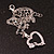 Small Rose in The Heart Crystal Pendant with Silver Tone Chain - 42cm L/ 5cm Ext - view 7