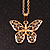 Gold Tone Clear Crystal Butterfly Pendant with Gold Tone Chain - 42cm L/ 4cm Ext - view 6