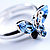 Cornflowerblue Butterfly Ring - view 2