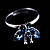 Cornflowerblue Butterfly Ring - view 3