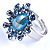 Pattern Skyblue Flower Cocktail Ring