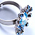 Pattern Skyblue Flower Cocktail Ring - view 3