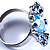 Pattern Skyblue Flower Cocktail Ring - view 4