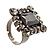 Queen Of Beauty Jet-Black Crystal Cocktail Ring