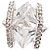 Square Cut Style Clear Crystal Fashion Ring - view 4