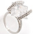 Square Cut Style Clear Crystal Fashion Ring - view 5