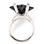 Square Cut Jet Crystal Fashion Ring - view 2