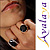 Square Cut Jet Crystal Fashion Ring - view 4