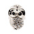 Crystal Owl Ring In Silver Tone - view 2
