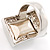 Crystal Clear Rectangular Rock Cocktail Ring - view 2