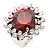 Large Ruby Red Flower Cocktail Ring