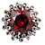 Large Ruby Red Flower Cocktail Ring - view 2