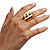 Gold Wide Band Faux Pearl Ring - view 4