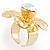 Large Gold Filigree Flower Cocktail Ring - view 3