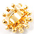 Simulated Pearl Crystal Gold Cocktail Ring - view 3