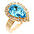 Pear-Cut Skyblue Crystal Ring - view 13