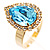 Pear-Cut Skyblue Crystal Ring - view 2