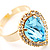 Pear-Cut Skyblue Crystal Ring - view 10