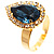 Pear-Cut Navy Blue Crystal Ring - view 2