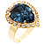 Pear-Cut Navy Blue Crystal Ring - view 3