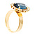 Pear-Cut Navy Blue Crystal Ring - view 5