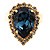 Pear-Cut Navy Blue Crystal Ring
