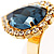 Pear-Cut Navy Blue Crystal Ring - view 12