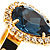Pear-Cut Navy Blue Crystal Ring - view 6