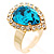 Pear-Cut Turquoise Coloured Crystal Ring - view 2