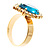 Pear-Cut Turquoise Coloured Crystal Ring - view 3