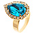 Pear-Cut Turquoise Coloured Crystal Ring