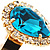 Pear-Cut Turquoise Coloured Crystal Ring - view 13