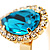 Pear-Cut Turquoise Coloured Crystal Ring - view 6