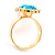 Pear-Cut Turquoise Coloured Crystal Ring - view 8