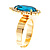 Pear-Cut Turquoise Coloured Crystal Ring - view 9