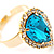Pear-Cut Turquoise Coloured Crystal Ring - view 11