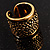 Vintage Gold Textured Wide Band Ring