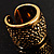 Vintage Gold Textured Wide Band Ring - view 2