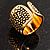 Vintage Gold Textured Wide Band Ring - view 4
