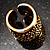 Vintage Gold Textured Wide Band Ring - view 5