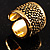 Vintage Gold Textured Wide Band Ring - view 6