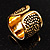 Vintage Gold Textured Wide Band Ring - view 8