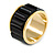 Black Plastic Broad Band Costume Ring - view 3