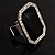 Large Jet-Black Crystal Silver-Tone Rectangular Fashion Cocktail Ring